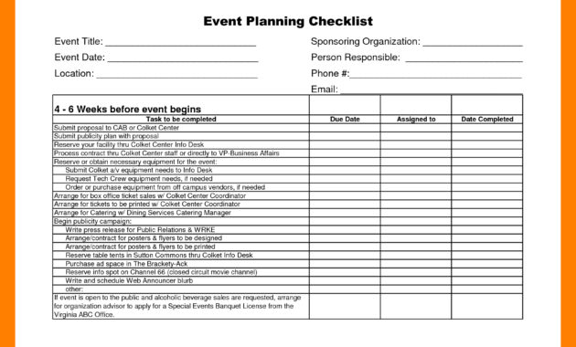 Awesome Event Planning Itinerary Template