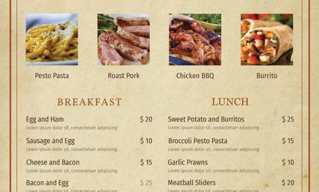 Awesome Free Restaurant Menu Templates For Microsoft Word