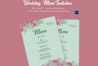 Awesome Free Wedding Menu Template For Word
