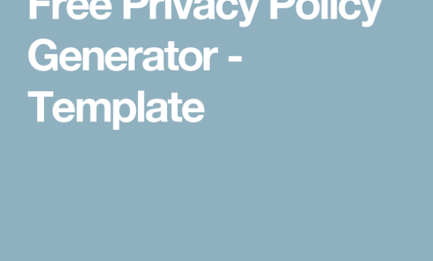Awesome Mobile App Privacy Policy Template