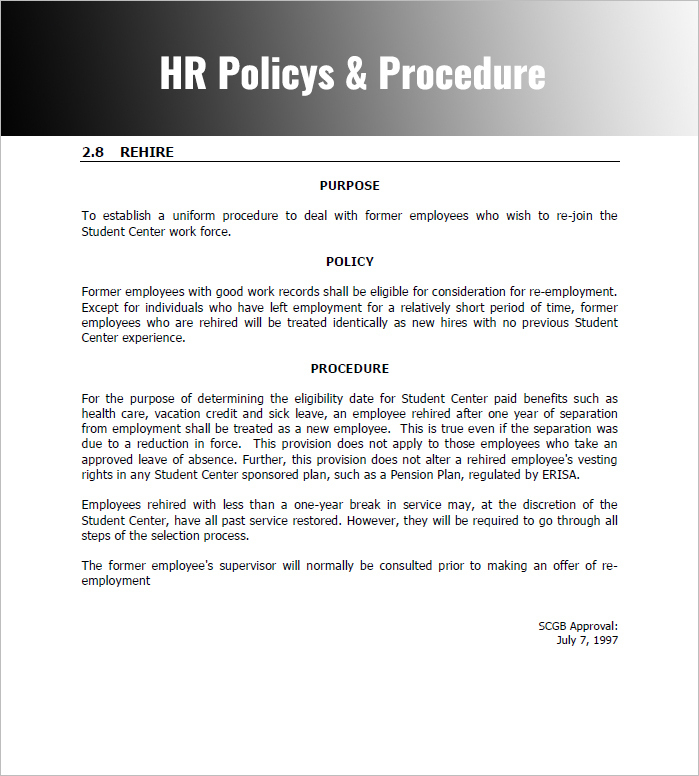 Awesome Office Policy Manual Template