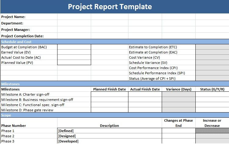 Awesome Project Management Status Update Template