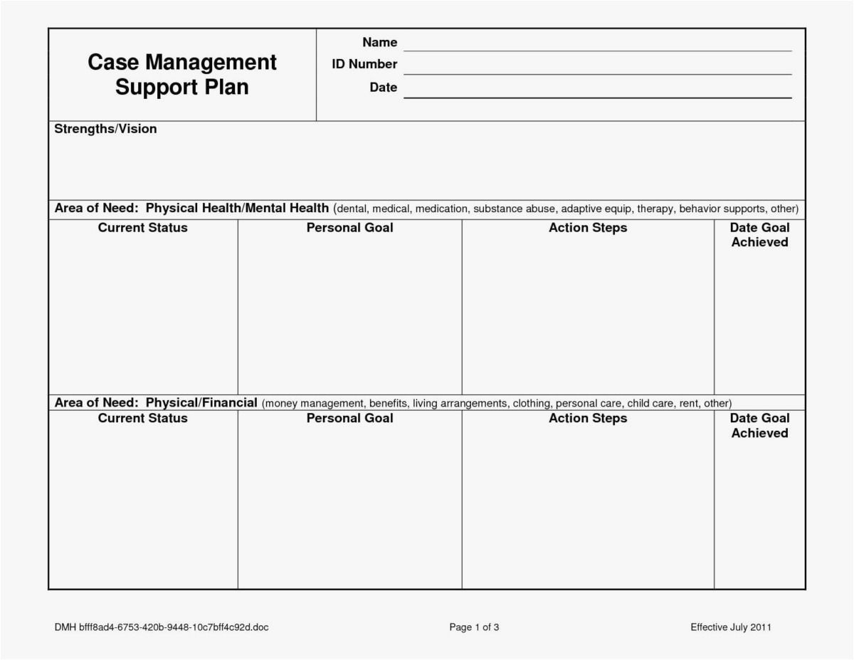 Awesome Self Management Care Plan Template