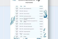 Awesome Wedding Party Itinerary Template