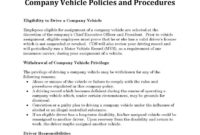 Best Company Vehicle Policy Template