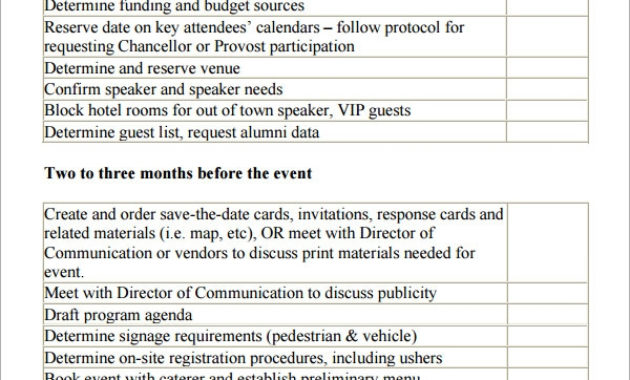 Best Event Planning Itinerary Template