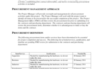 Fantastic Procurement Management Plan Template