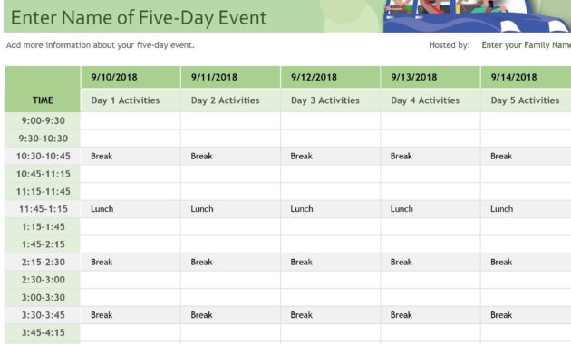 Fascinating Event Planning Itinerary Template