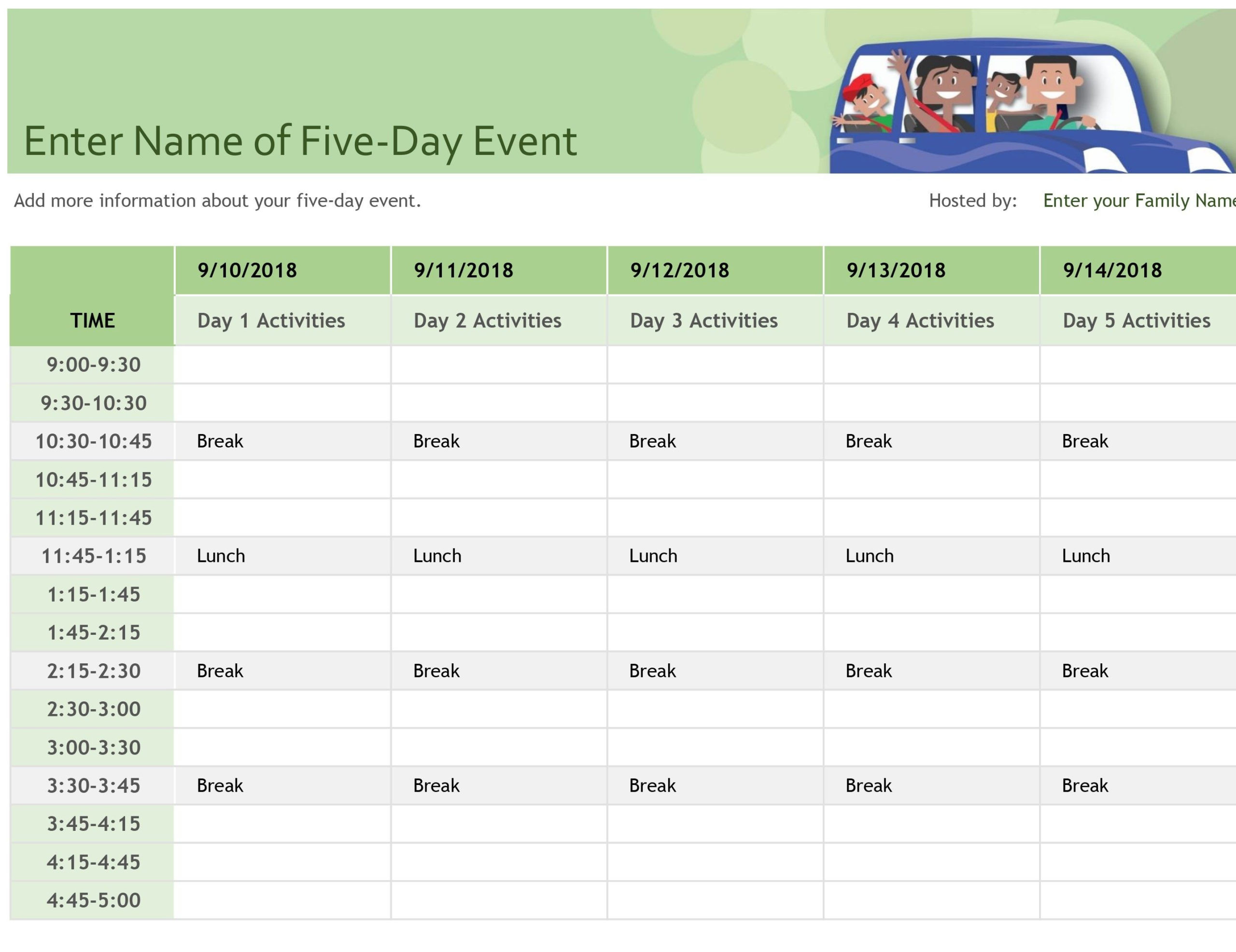 Fascinating Event Planning Itinerary Template