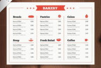 Fascinating Free Bakery Menu Templates Download