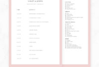 Fascinating Wedding Reception Itinerary Template