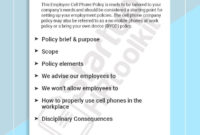 Free No Cell Phone Policy At Work Template