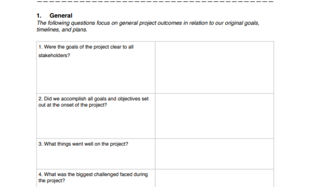 Free Project Management Post Mortem Template