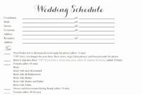 Free Wedding Reception Itinerary Template