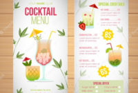 Fresh Cocktail Menu Template Word Free