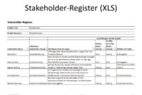 Fresh Project Management Stakeholder Register Template