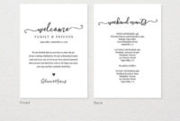 Fresh Wedding Welcome Bag Itinerary Template