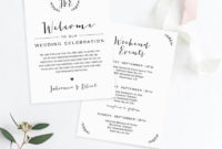 Fresh Wedding Welcome Bag Itinerary Template
