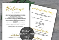 Fresh Wedding Welcome Itinerary Template