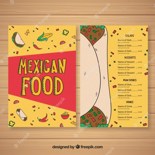 Professional Mexican Menu Template Free Download