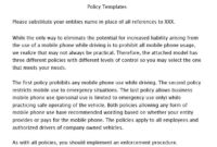 Professional No Cell Phone Policy At Work Template