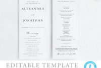 Professional Wedding Ceremony Itinerary Template