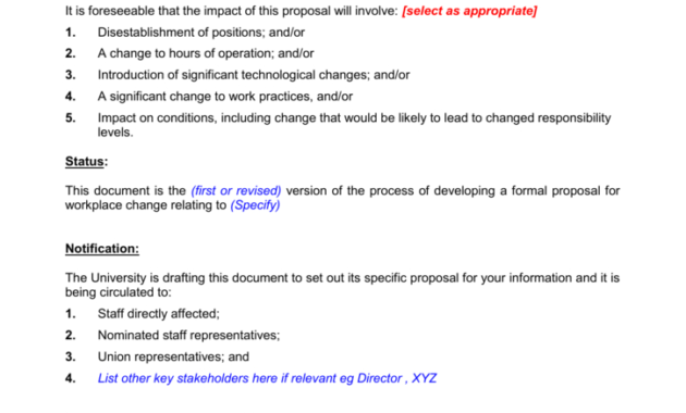 Simple Change Management Process Document Template