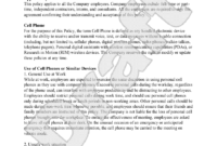Simple Corporate Cell Phone Policy Template