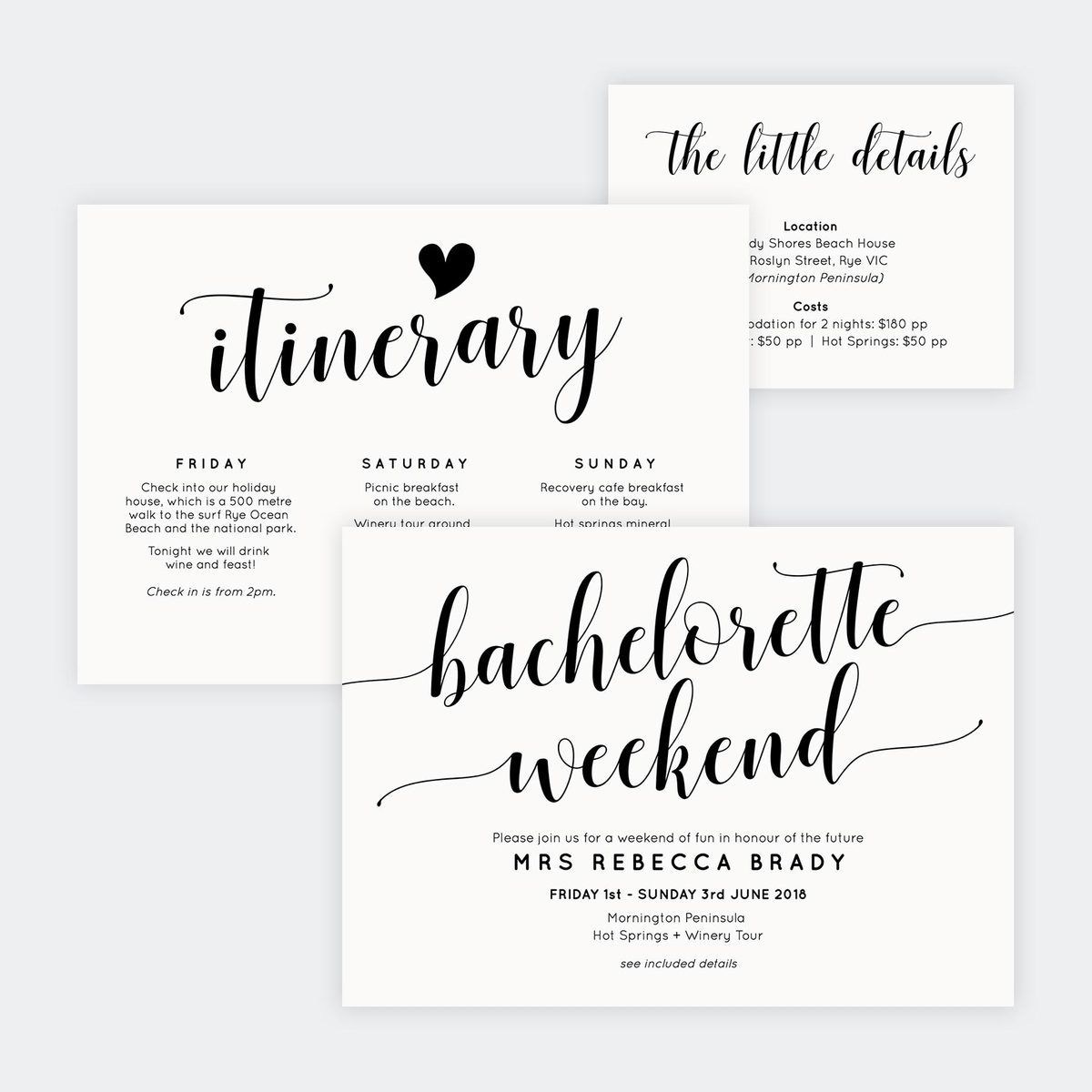 Top Bachelorette Weekend Itinerary Template