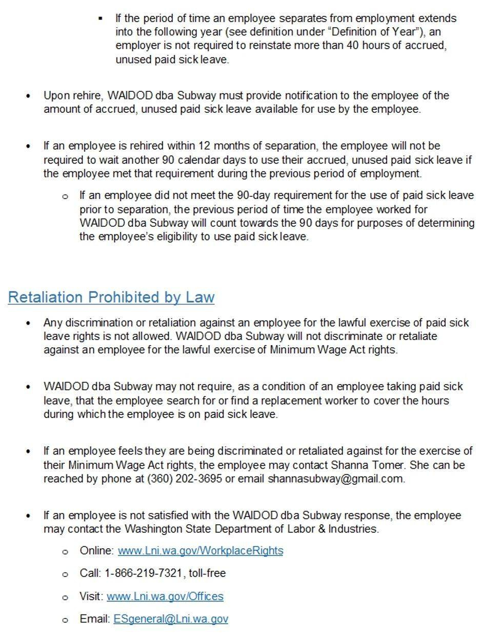 Top Employee Sick Policy Template