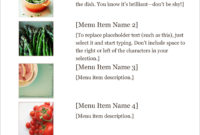Top Free Restaurant Menu Templates For Word