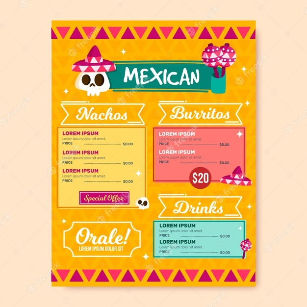 Top Mexican Menu Template Free Download