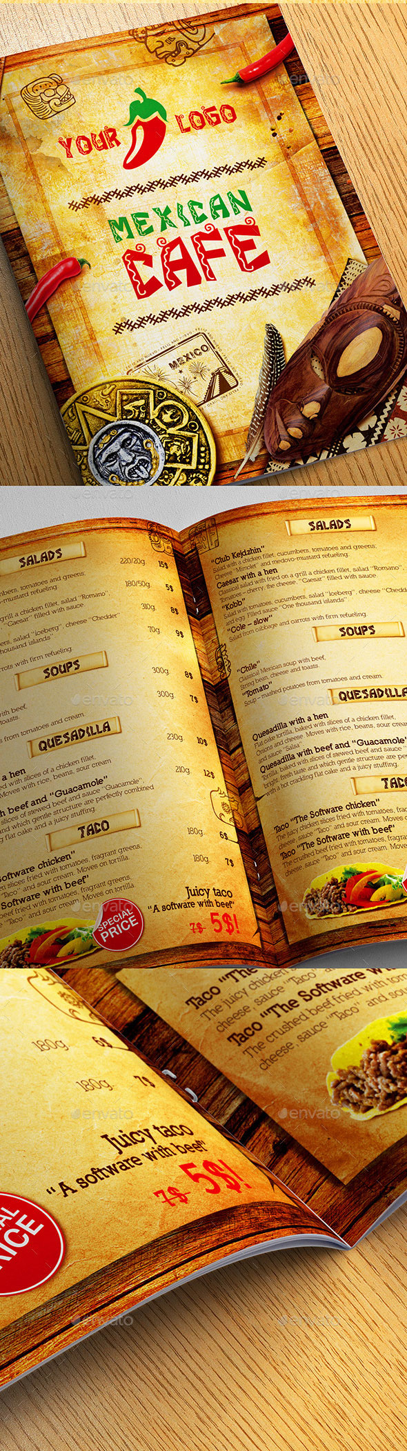 Top Mexican Menu Template Free Download